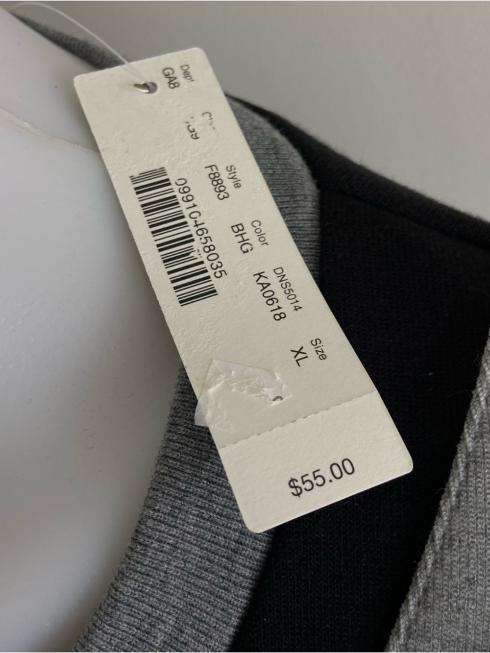 J. Crew Black Sweatshirt with Light Gray V-Neck Trim - Picture 6 of 6